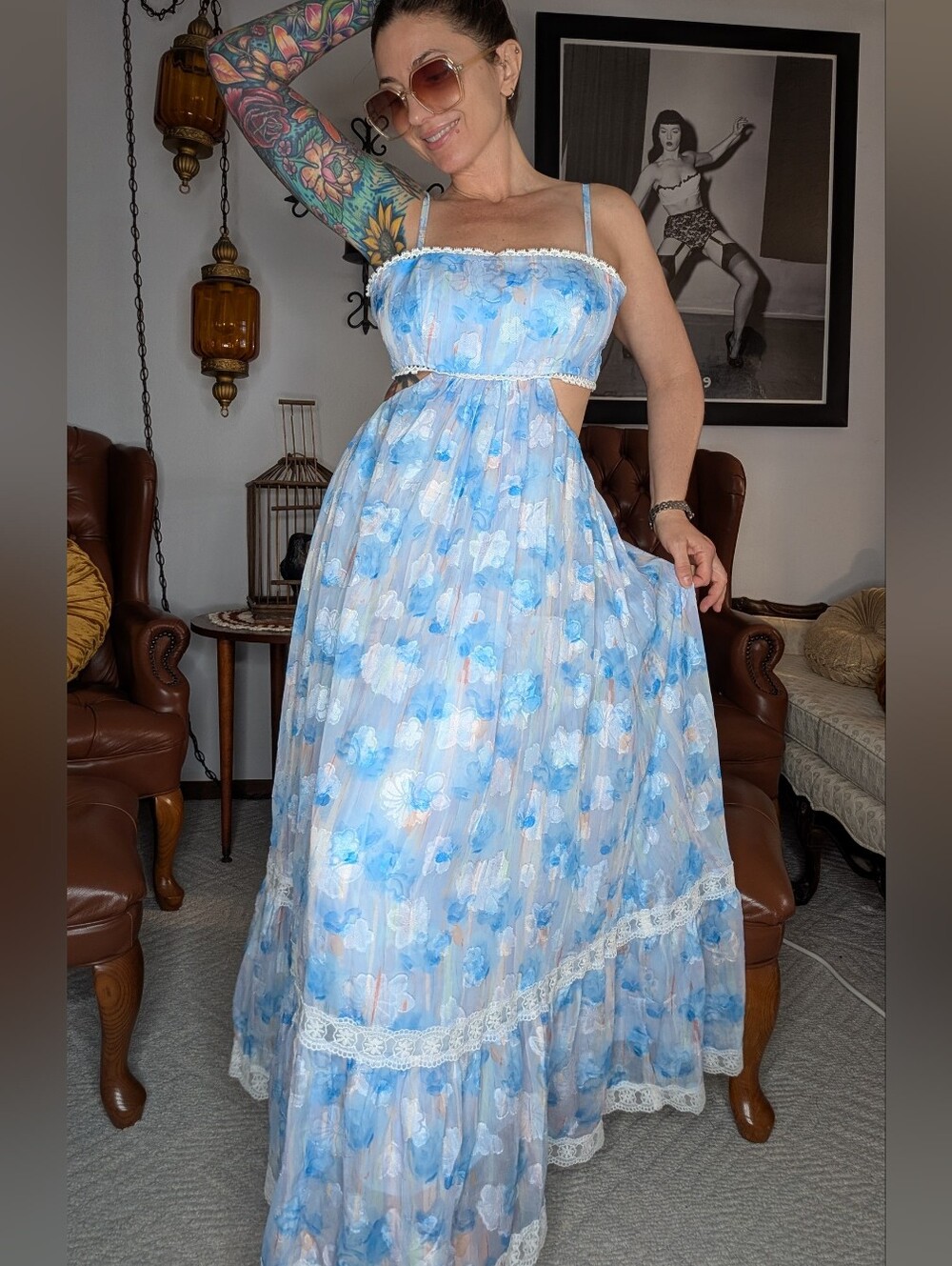 Floral Sheer Maxi Dress